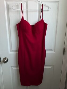 Windsor Scarlet Spaghetti-Strap Midi Dress